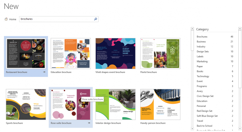 Template brochures di word