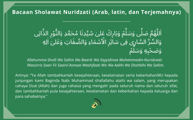 Bacaan Sholawat Nuridzati (Arab, latin, dan Terjemahnya)